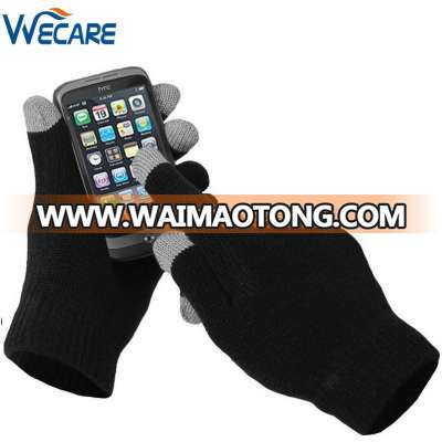 Christmas Promotion Sales Black Knit Smartphone Capacitive Texting Touch Screen Gloves